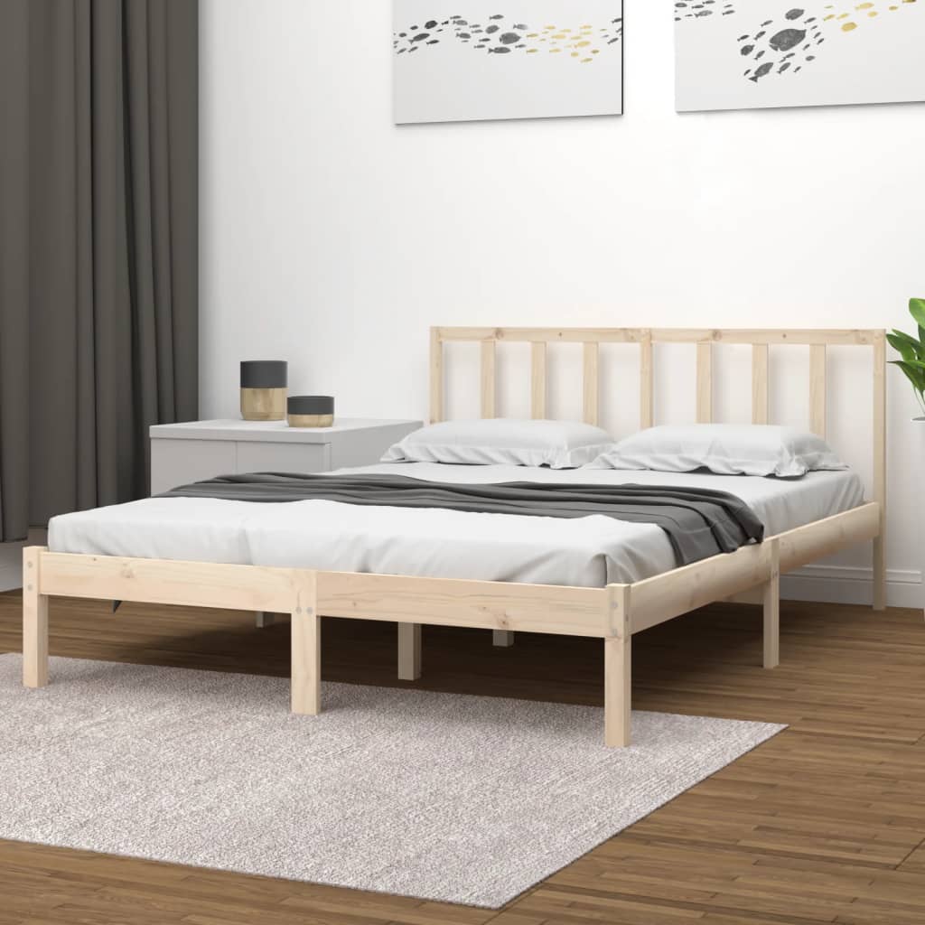 Cadre de lit sans matelas bois de pin massif 120x190 cm - XIOS