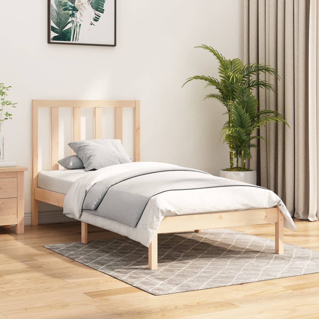 Cadre de lit sans matelas bois de pin massif 90x190 cm - XIOS