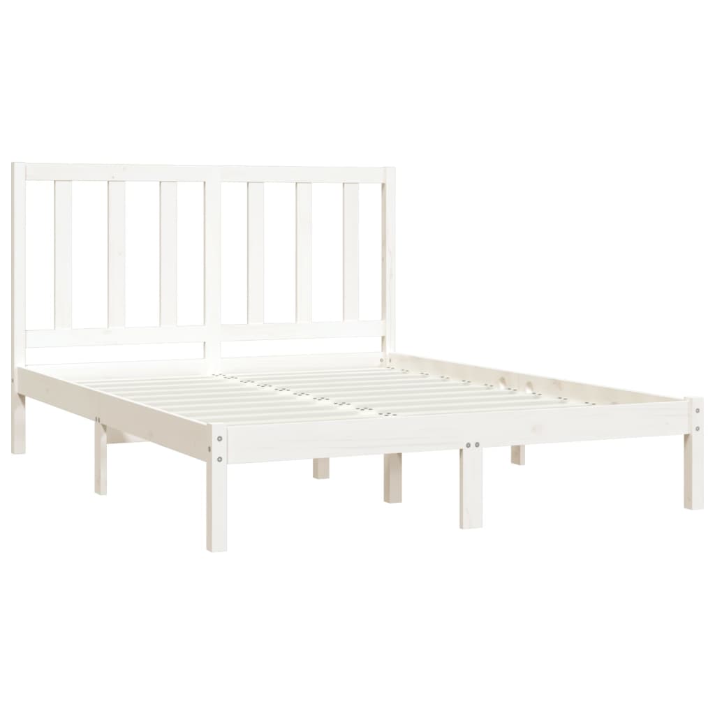 Cadre de lit sans matelas blanc bois de pin massif 140x200 cm - XIOS