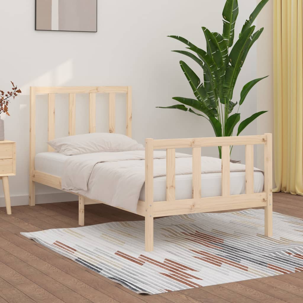 Cadre de lit sans matelas 90x190 cm bois massif - XIOS