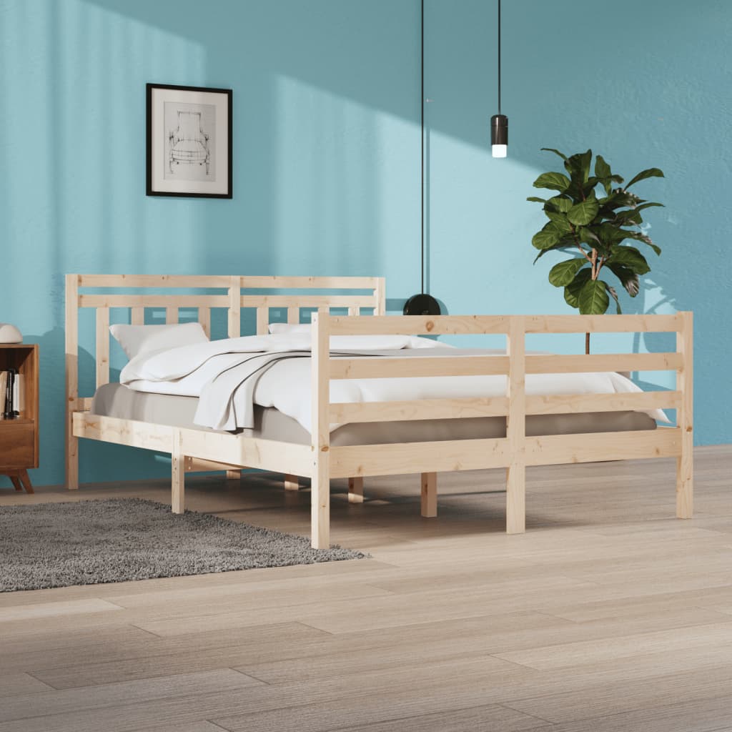 Cadre de lit sans matelas 160x200 cm bois massif - XIOS