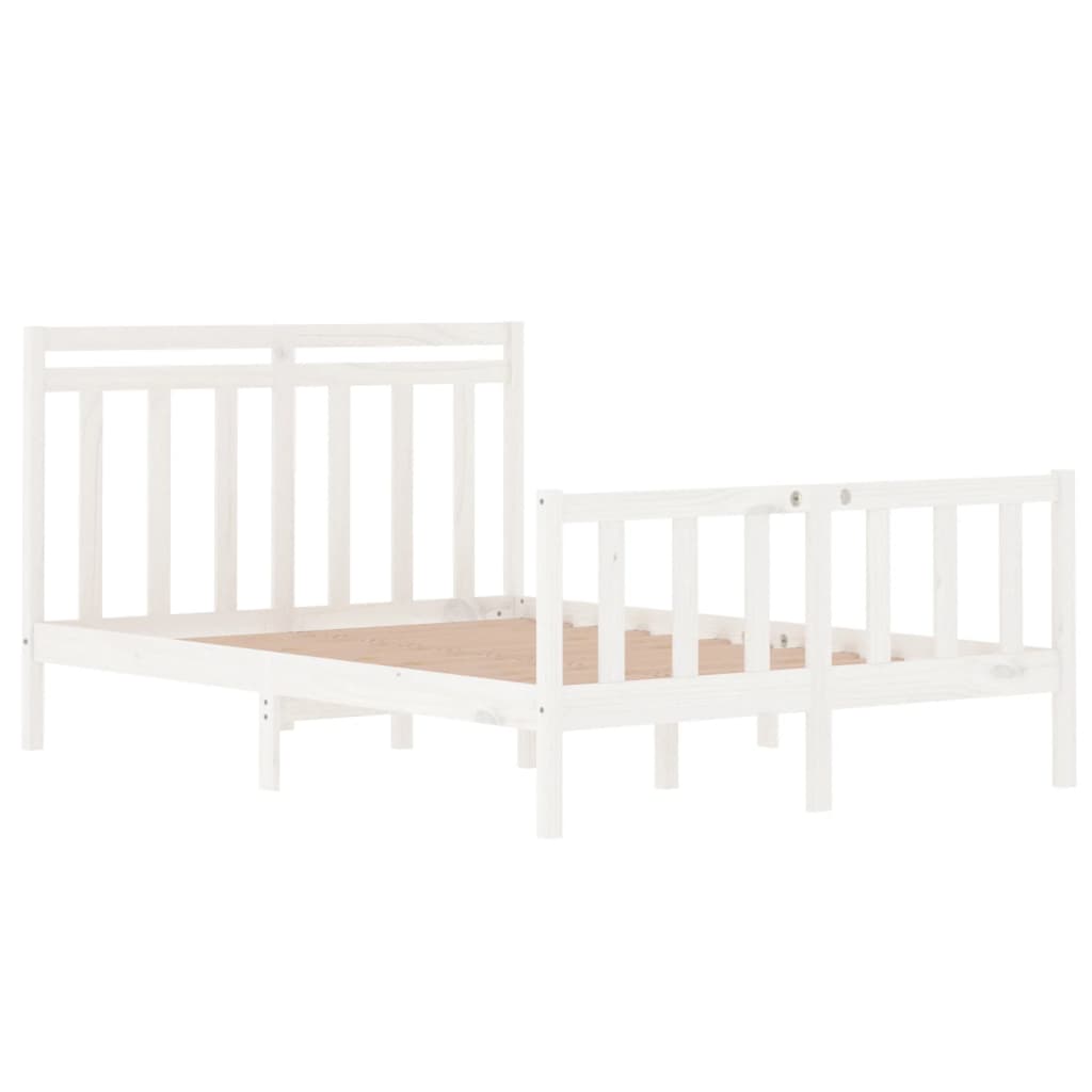 Cadre de lit sans matelas blanc 135x190 cm bois massif - XIOS