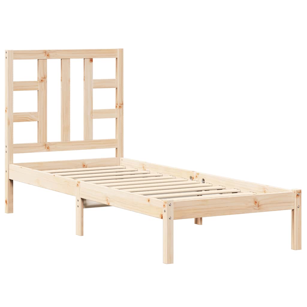 Cadre de lit sans matelas 75x190 cm bois massif - XIOS