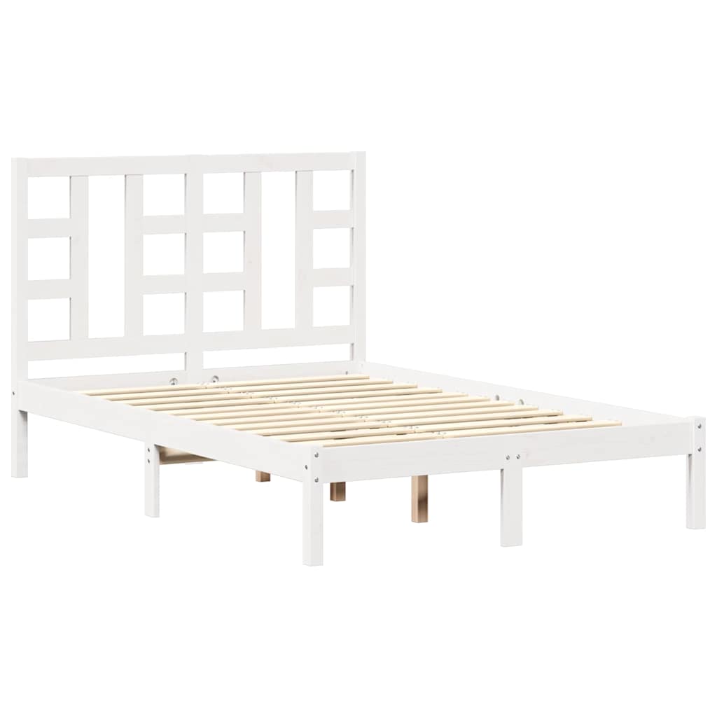 Cadre de lit sans matelas blanc 120x190 cm bois massif - XIOS