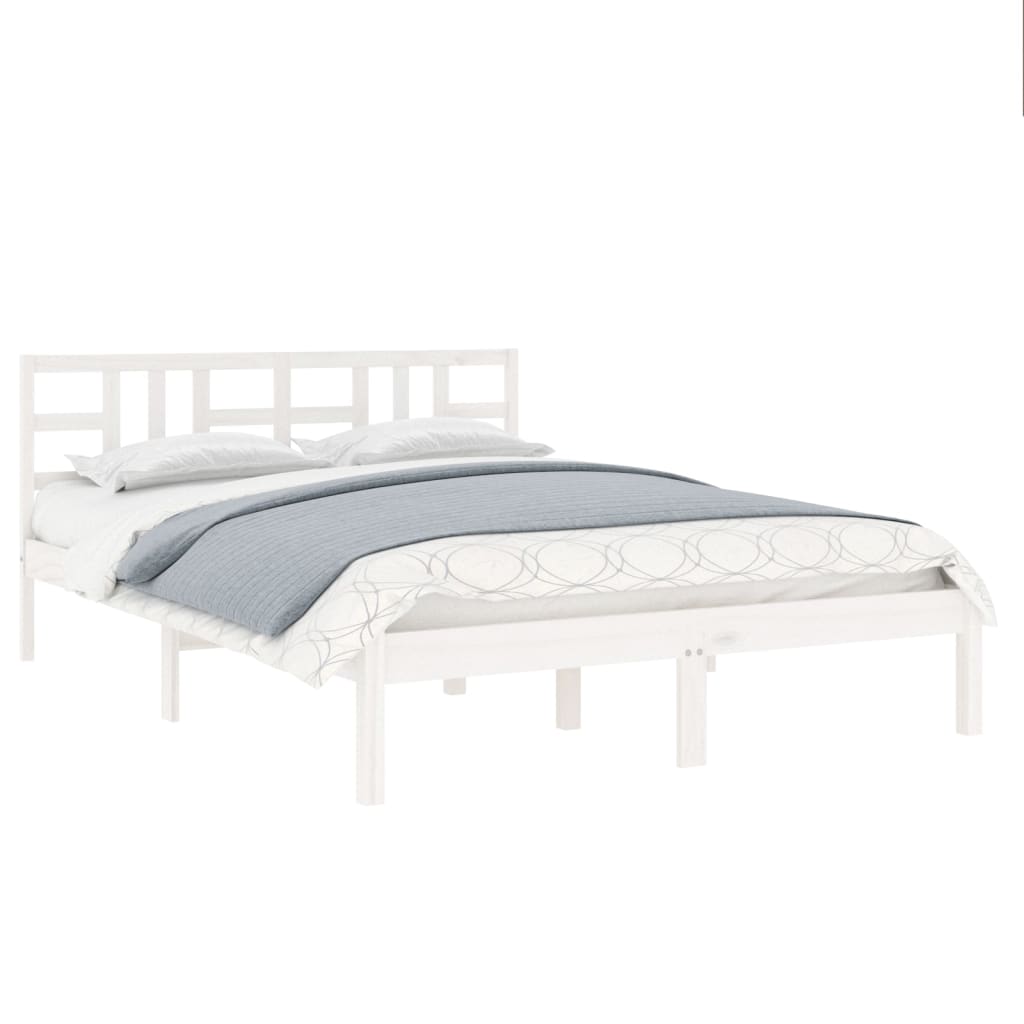 Cadre de lit sans matelas blanc 120x190 cm bois massif - XIOS