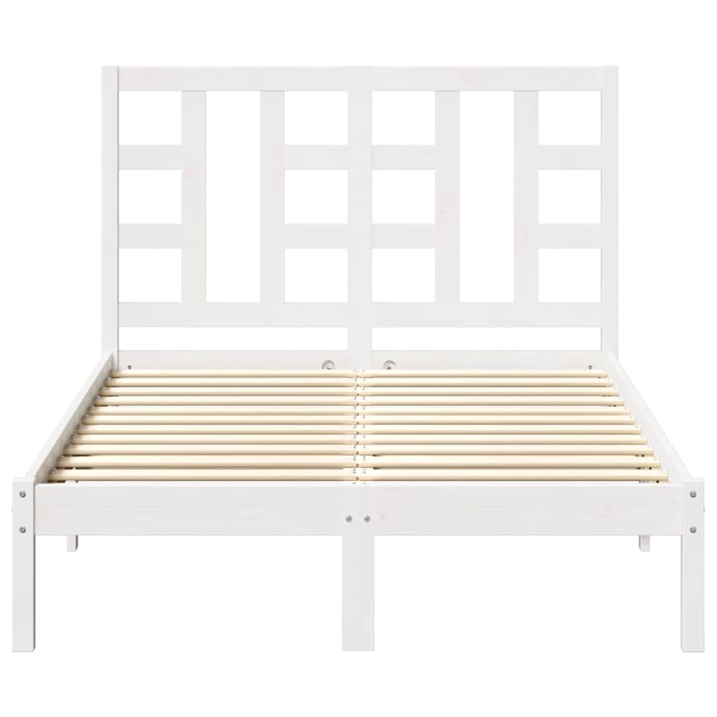 Cadre de lit sans matelas blanc 120x190 cm bois massif - XIOS