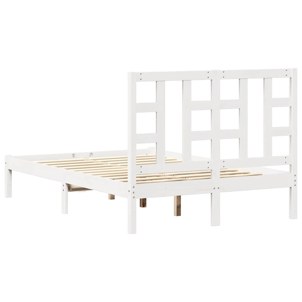 Cadre de lit sans matelas blanc 120x190 cm bois massif - XIOS