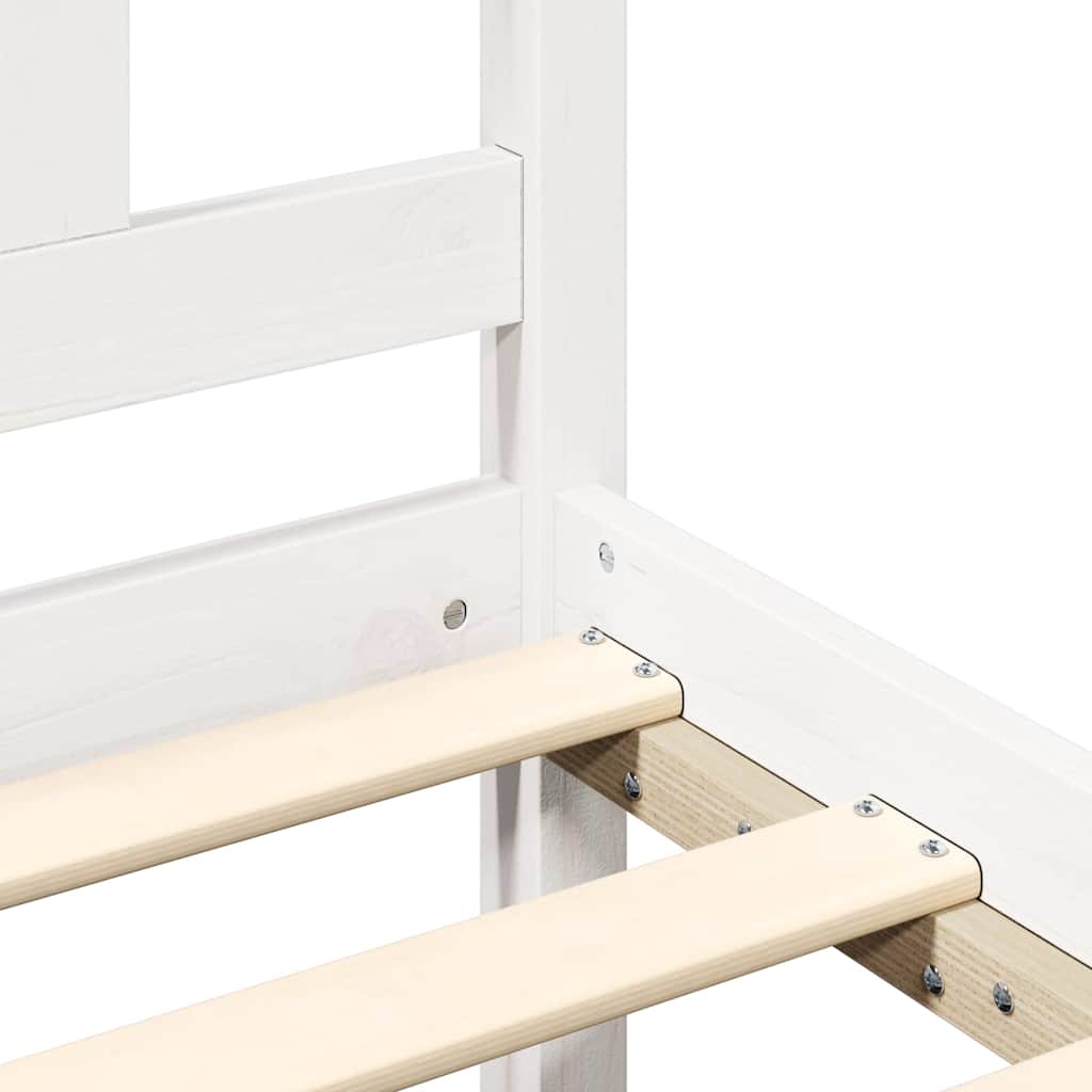 Cadre de lit sans matelas blanc 120x190 cm bois massif - XIOS