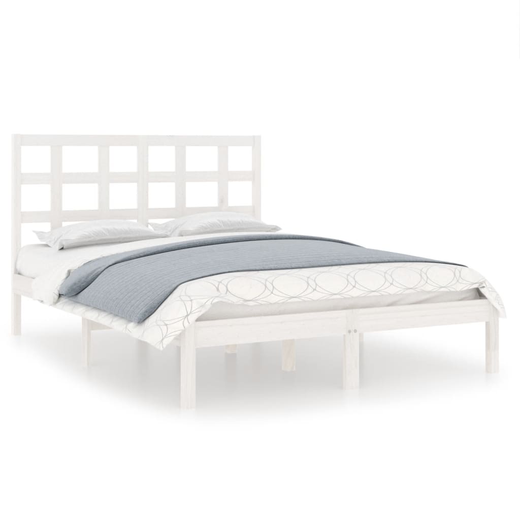 Cadre de lit sans matelas blanc 120x190 cm bois massif - XIOS