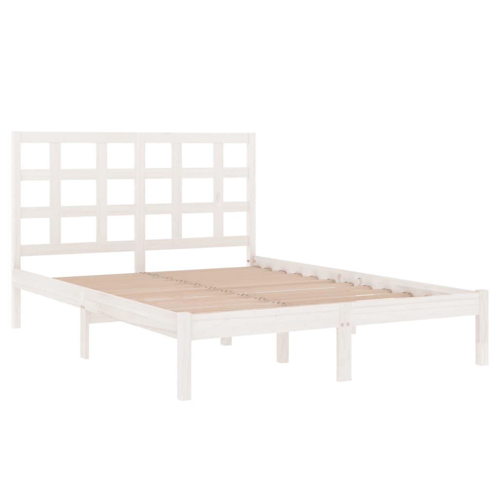 Cadre de lit sans matelas blanc 120x190 cm bois massif - XIOS