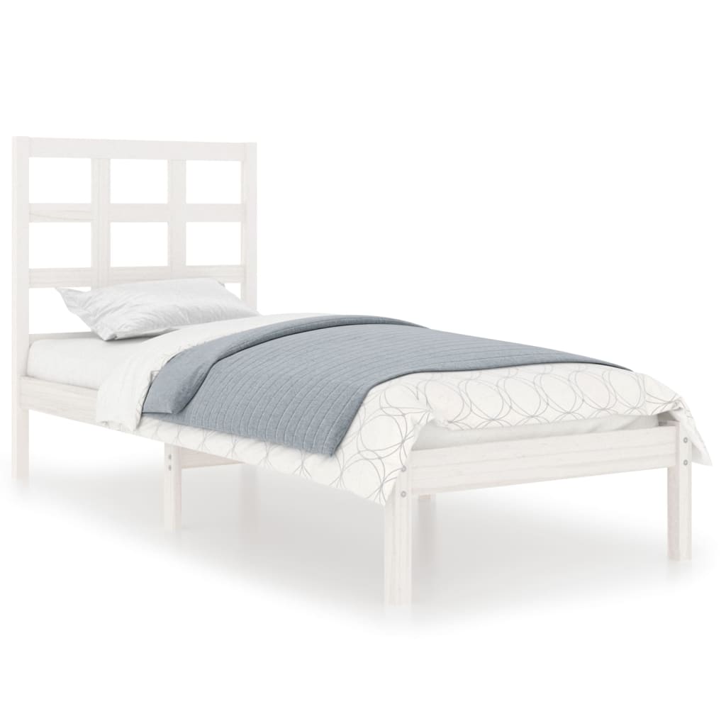 Cadre de lit sans matelas blanc 90x200 cm bois massif - XIOS