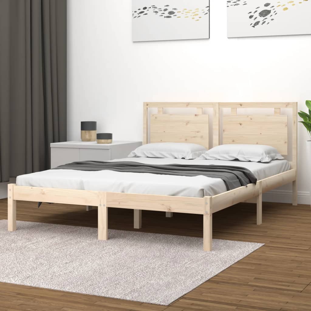 Cadre de lit sans matelas 150x200 cm bois massif - XIOS