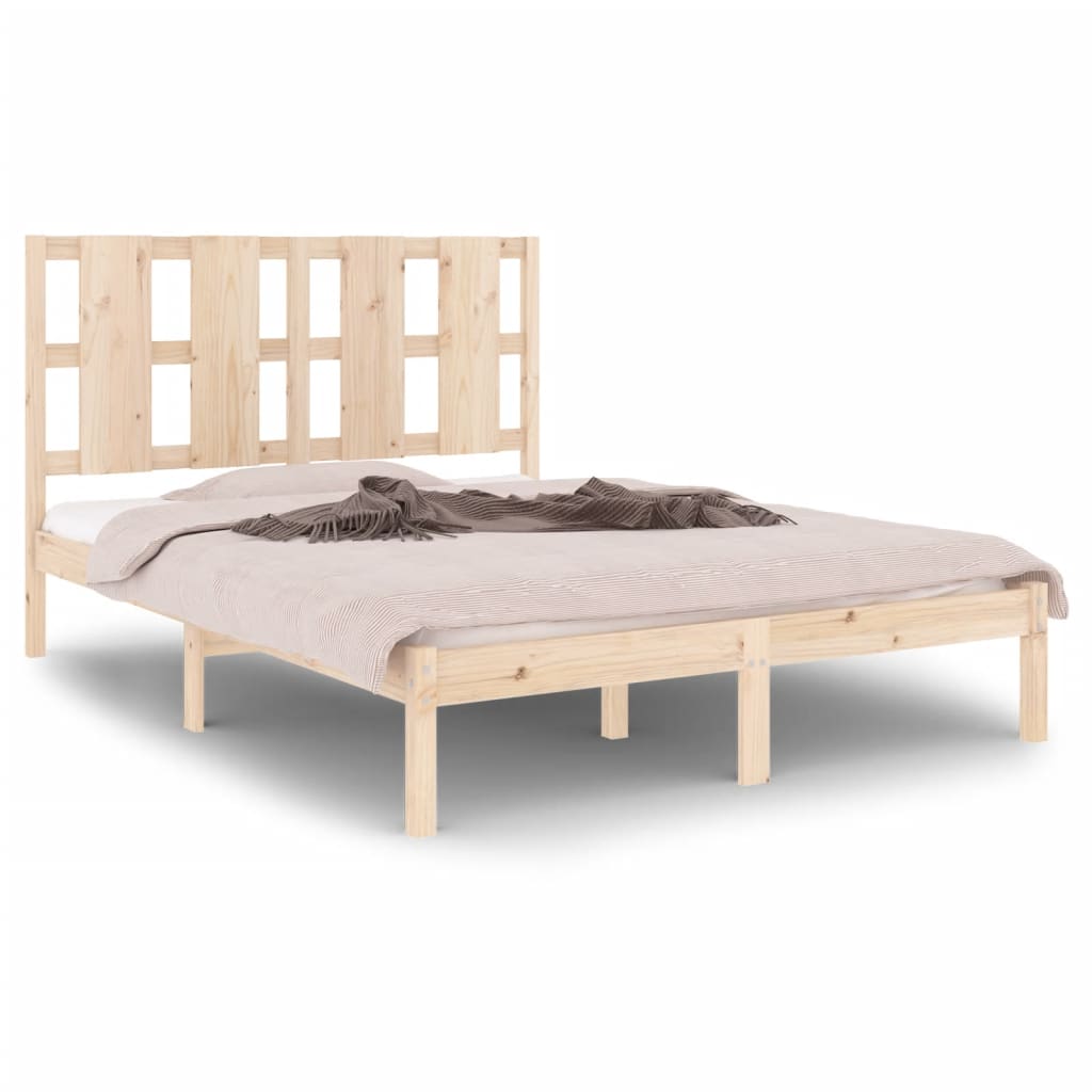 Cadre de lit sans matelas 135x190 cm bois massif - XIOS