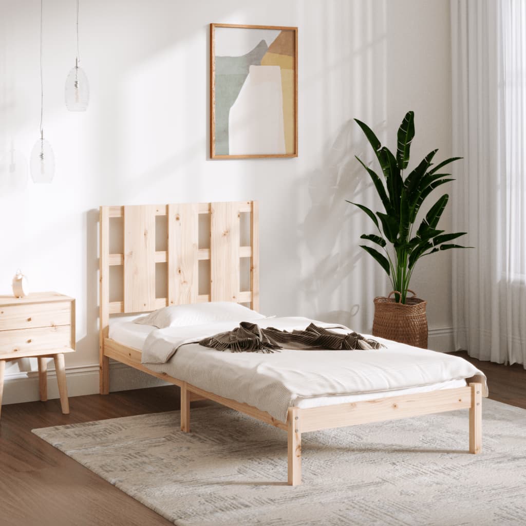 Cadre de lit sans matelas 90x200 cm bois de pin massif - XIOS