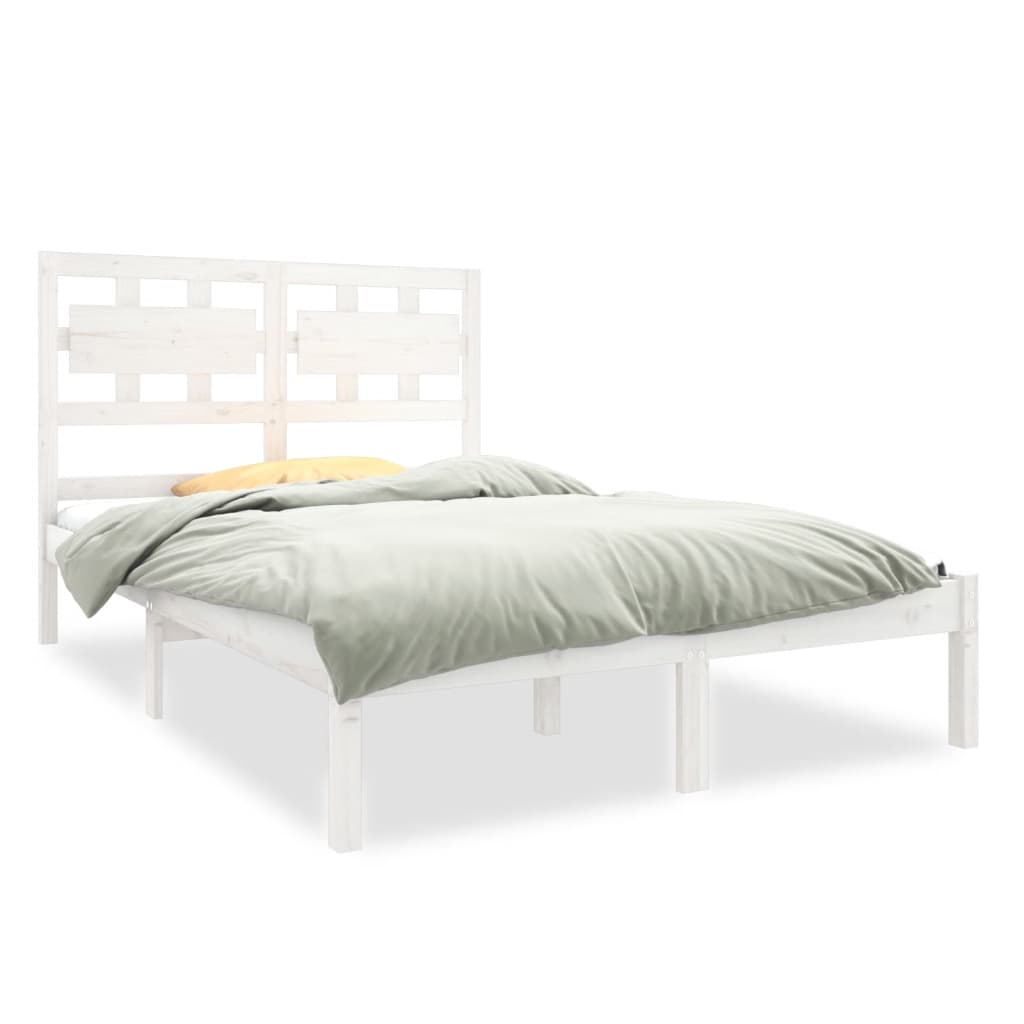 Cadre de lit sans matelas blanc 120x190 cm bois massif - XIOS