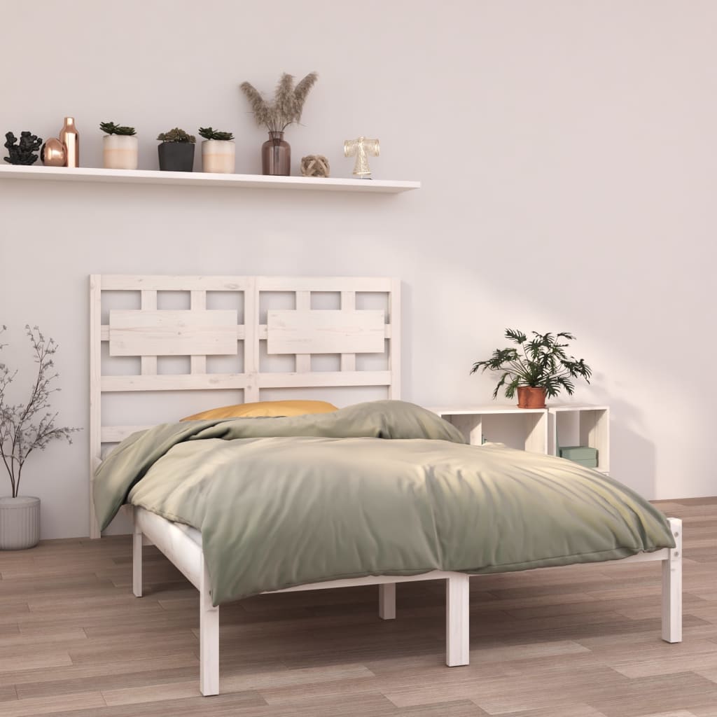 Cadre de lit sans matelas blanc 120x190 cm bois massif - XIOS
