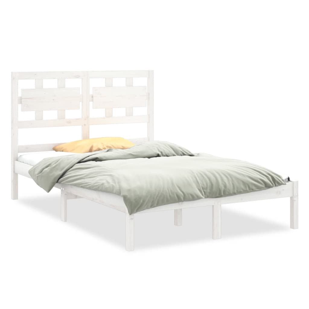 Cadre de lit sans matelas blanc 120x200 cm bois massif - XIOS