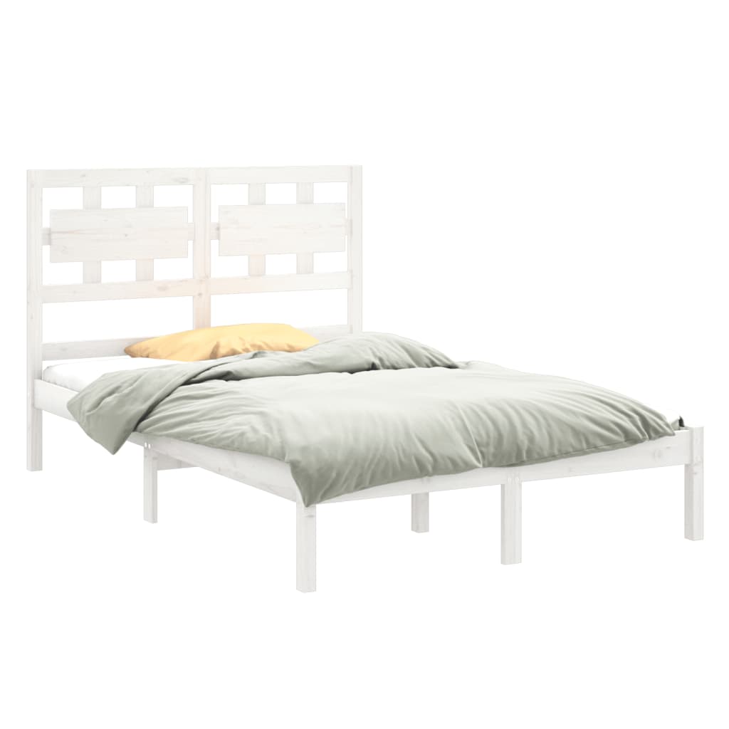 Cadre de lit sans matelas blanc 120x200 cm bois massif - XIOS