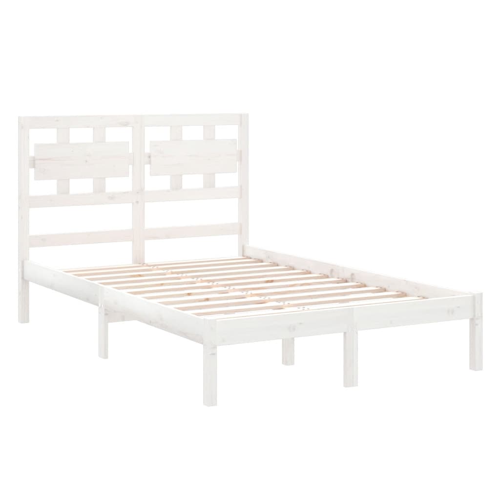 Cadre de lit sans matelas blanc 120x200 cm bois massif - XIOS