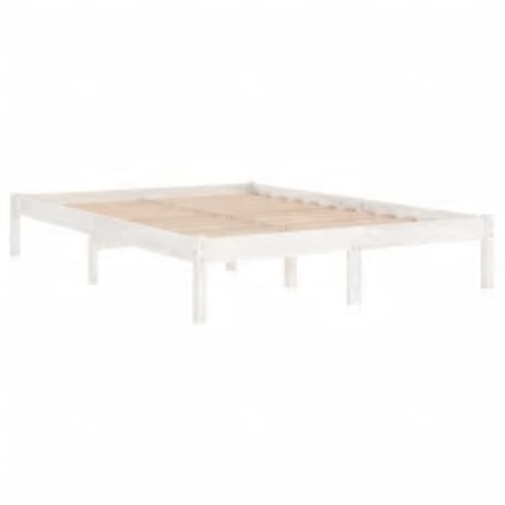 Cadre de lit sans matelas blanc 120x200 cm bois massif - XIOS