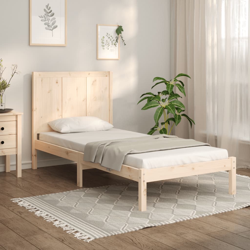Cadre de lit sans matelas 75x190 cm bois de pin massif - XIOS