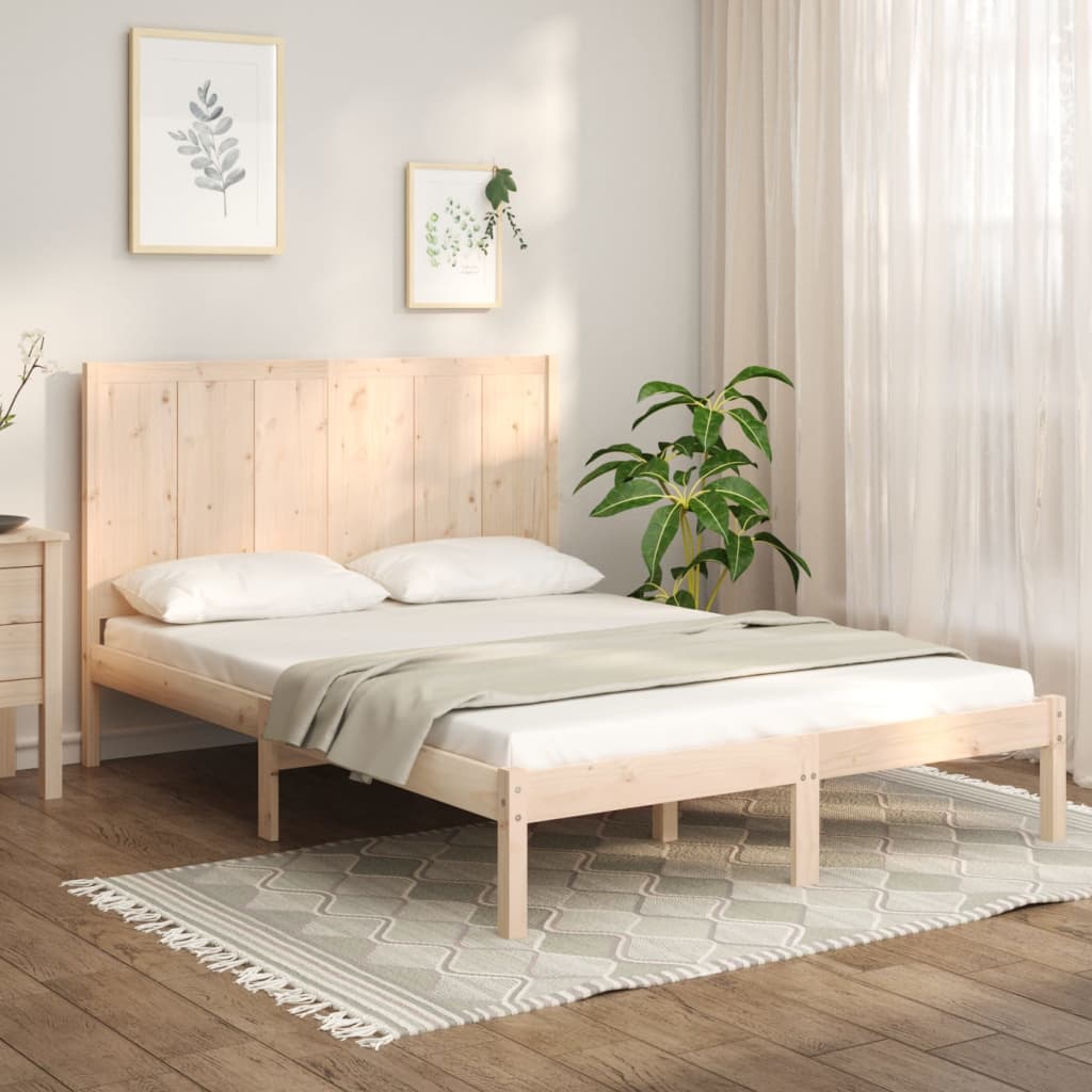 Cadre de lit sans matelas 140x190 cm bois de pin massif - XIOS