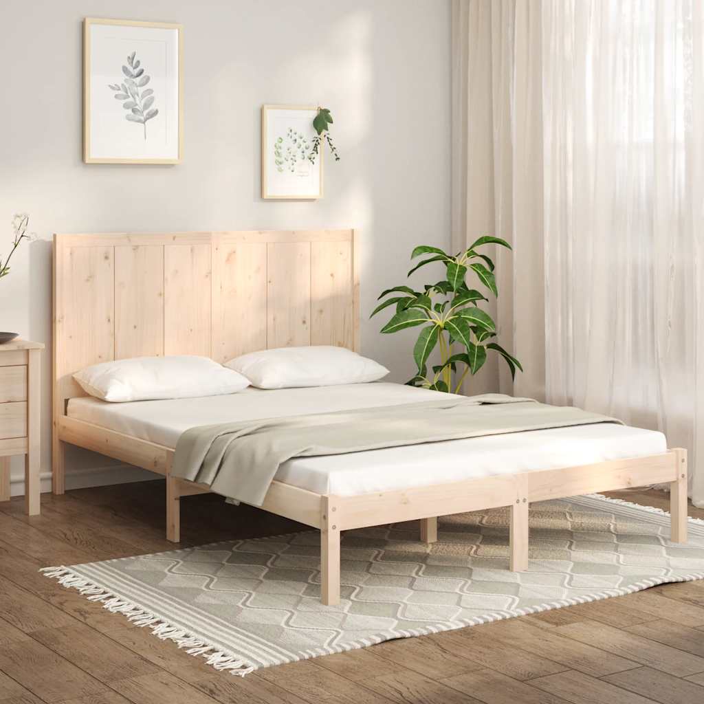 Cadre de lit sans matelas 150x200 cm bois de pin massif - XIOS
