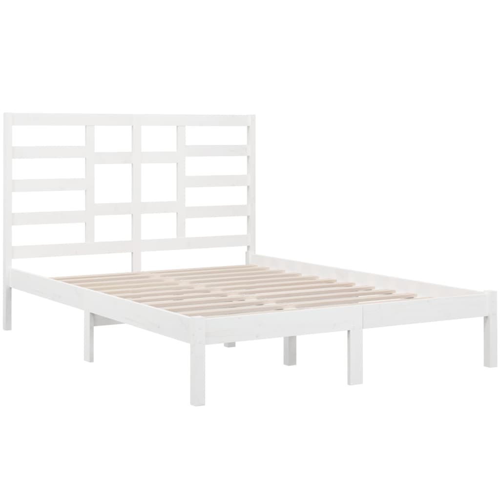 Cadre de lit sans matelas blanc bois massif 120x190 cm - XIOS