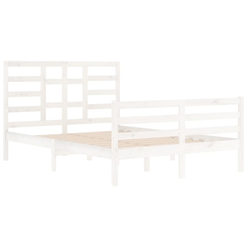 Cadre de lit sans matelas blanc bois massif 140x200 cm - XIOS