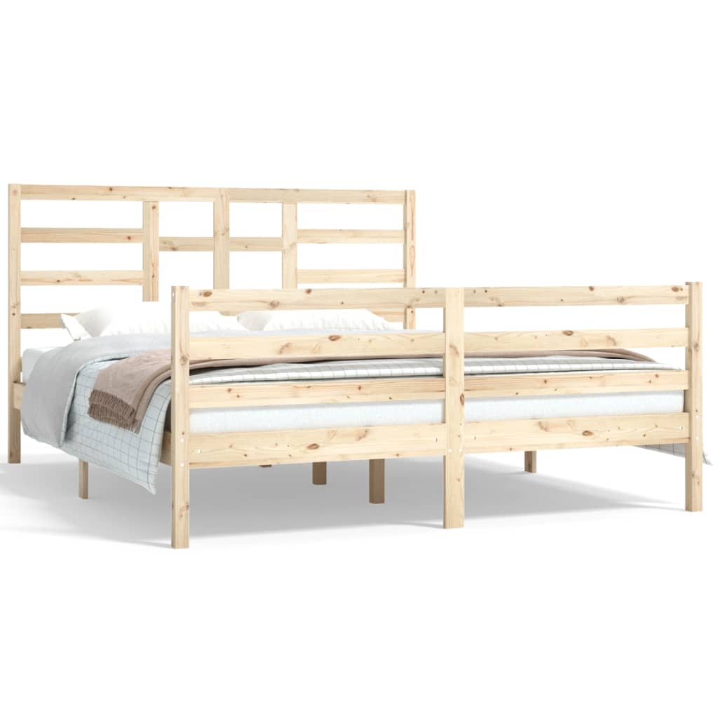 Cadre de lit sans matelas bois massif 160x200 cm - XIOS