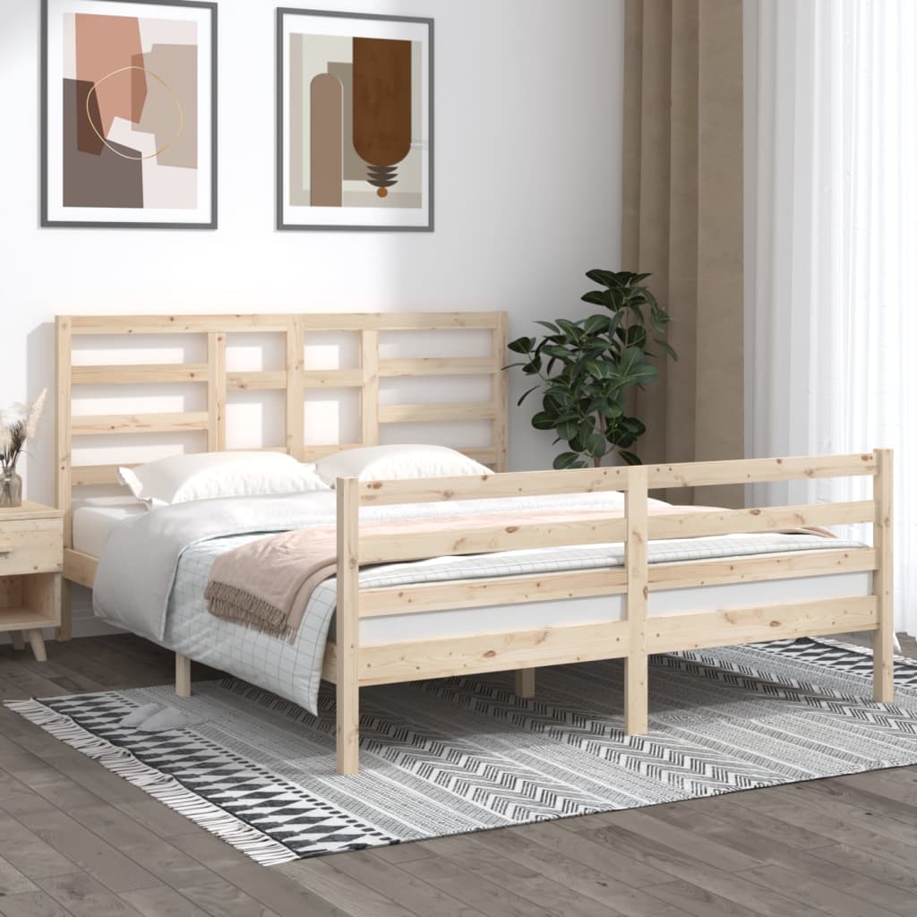 Cadre de lit sans matelas bois massif 160x200 cm - XIOS