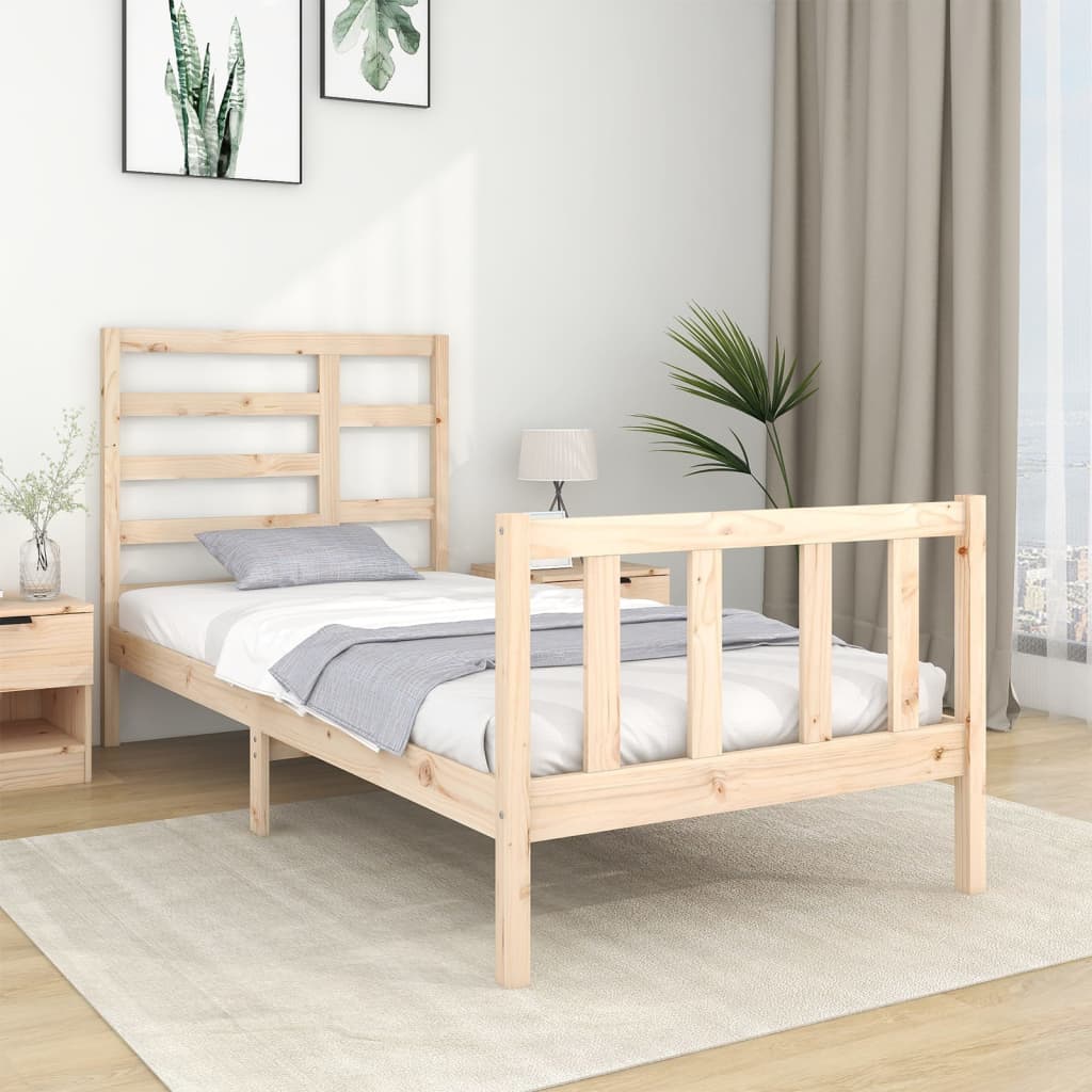 Cadre de lit sans matelas bois massif 75x190 cm - XIOS