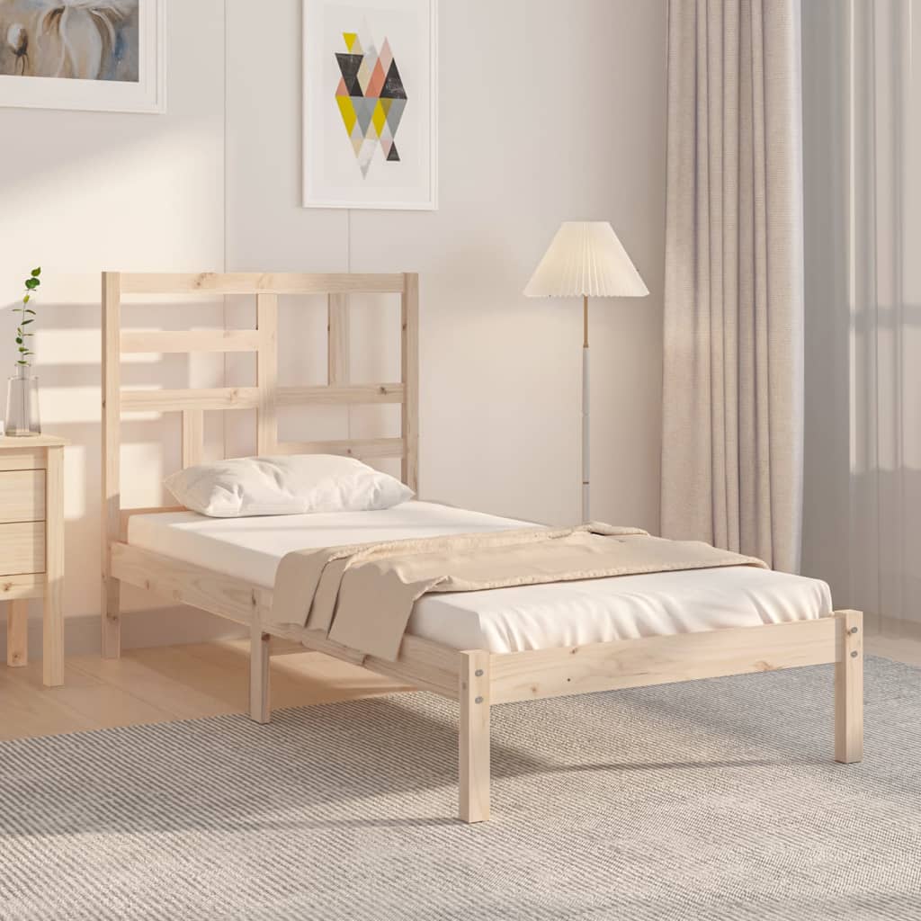 Cadre de lit sans matelas bois massif 90x190 cm - XIOS