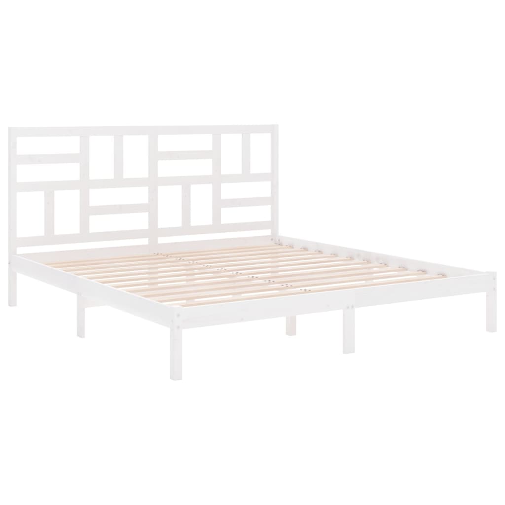 Cadre de lit sans matelas blanc bois massif 180x200 cm - XIOS