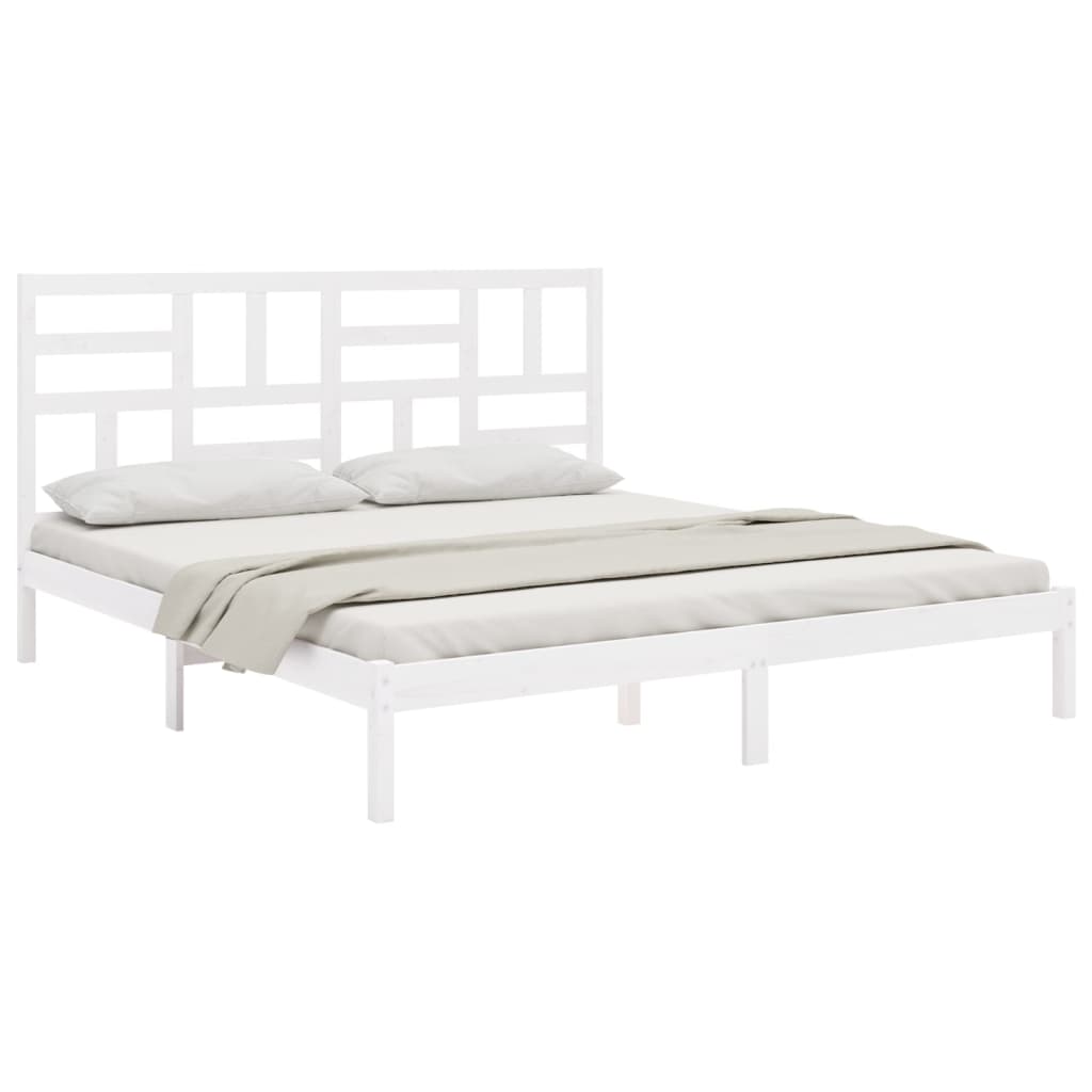 Cadre de lit sans matelas blanc bois massif 200x200 cm - XIOS