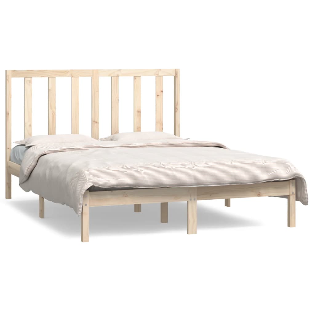 Cadre de lit sans matelas 135x190 cm bois de pin massif - XIOS