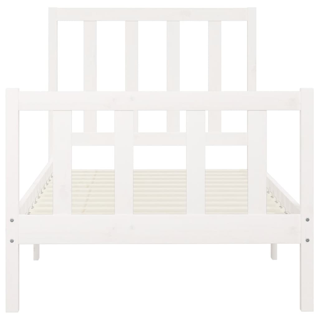 Cadre de lit sans matelas blanc 100x200 cm bois massif - XIOS