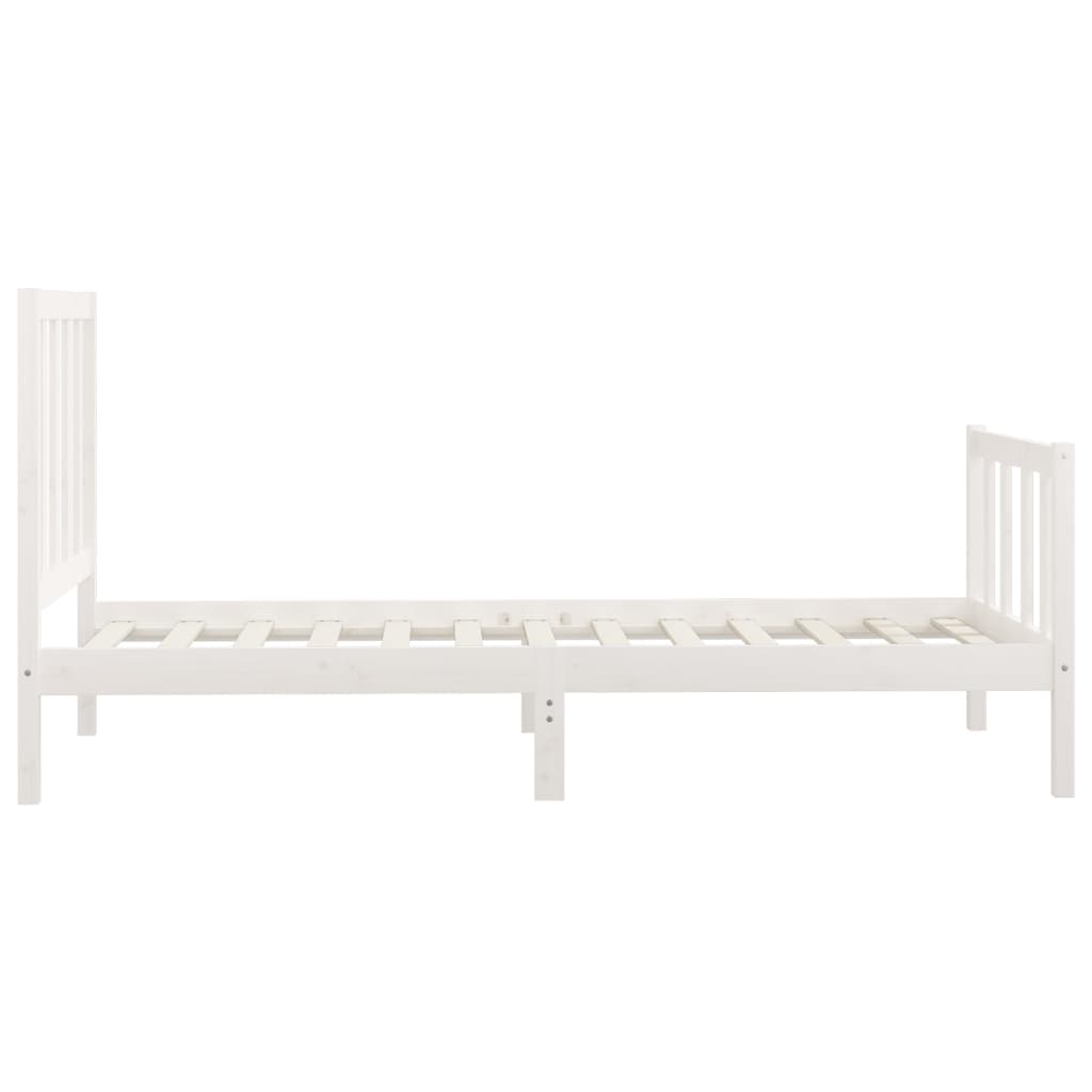 Cadre de lit sans matelas blanc 100x200 cm bois massif - XIOS