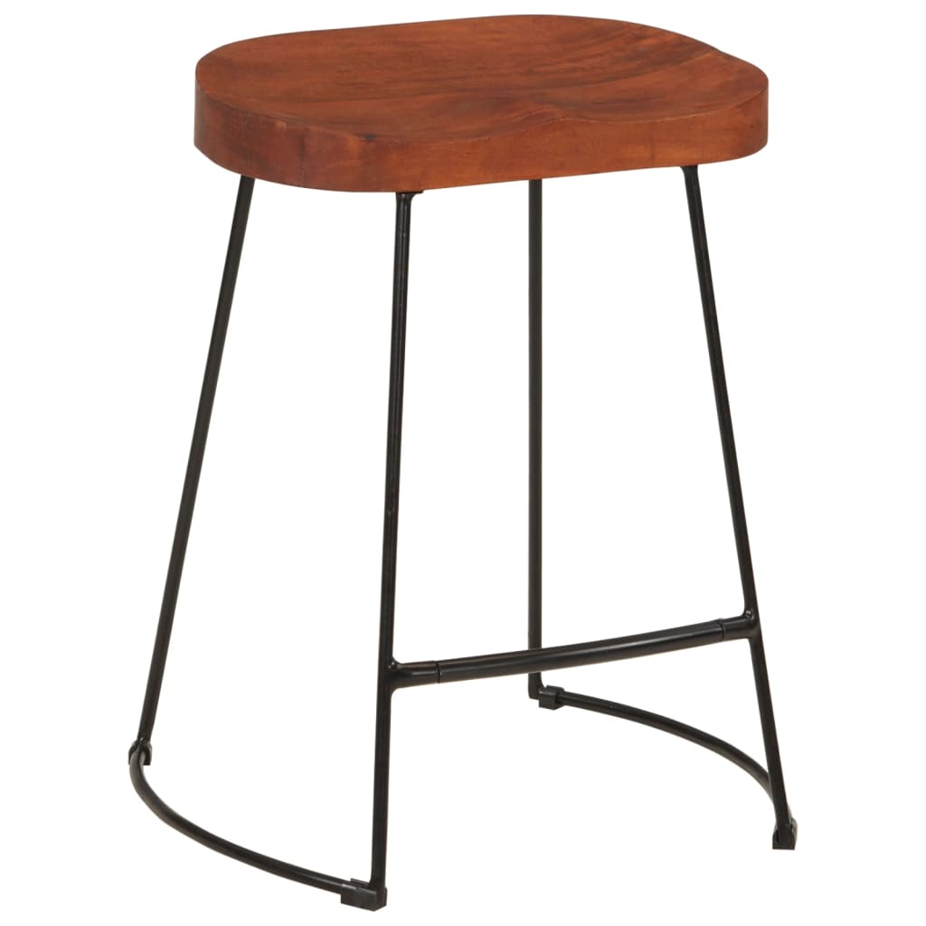 Tabourets de bar Gavin lot de 2 45x38x53cm bois massif manguier - XIOS