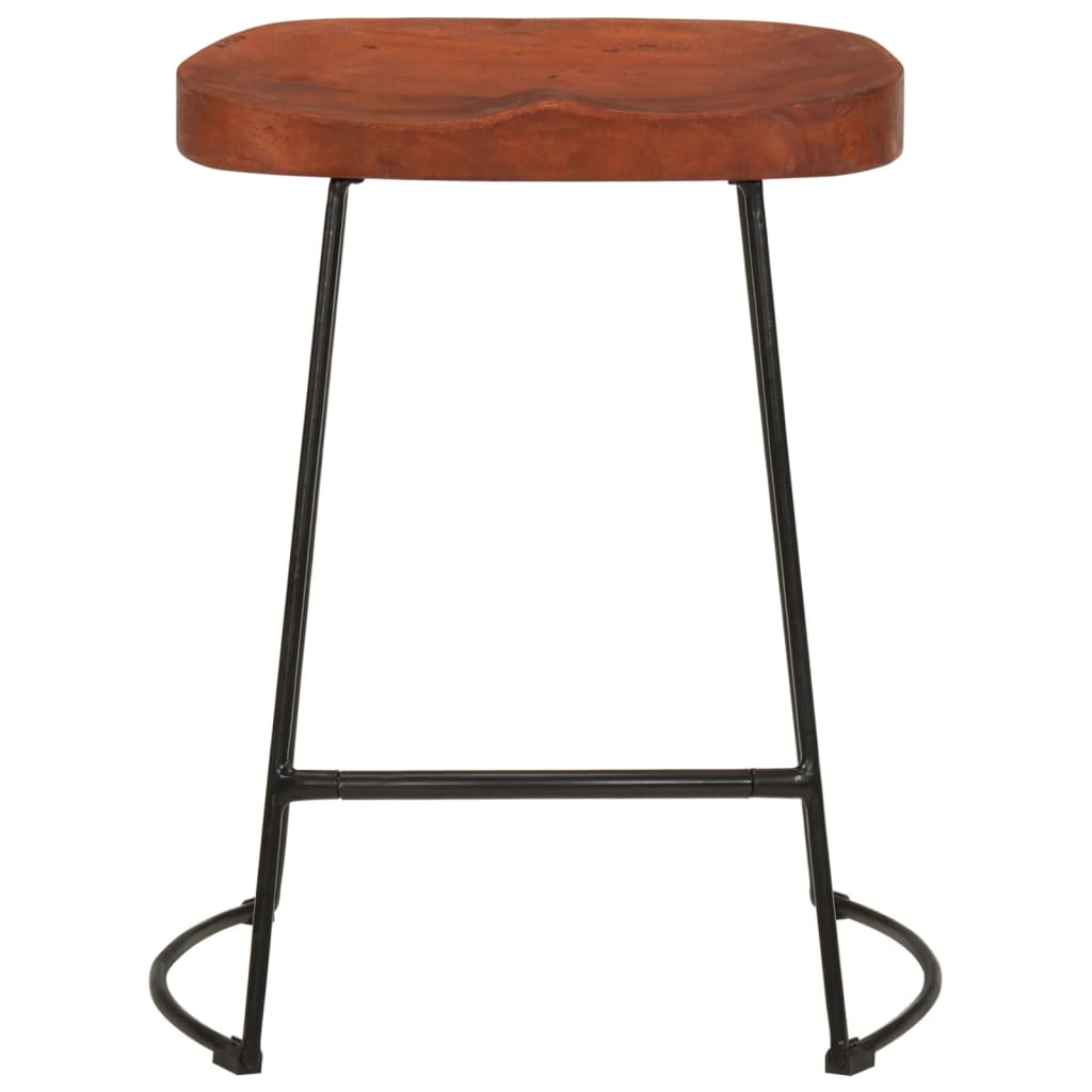 Tabourets de bar Gavin lot de 2 45x38x53cm bois massif manguier - XIOS