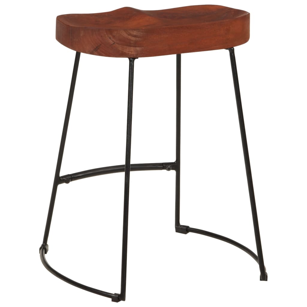 Tabourets de bar Gavin lot de 2 45x38x53cm bois massif manguier - XIOS