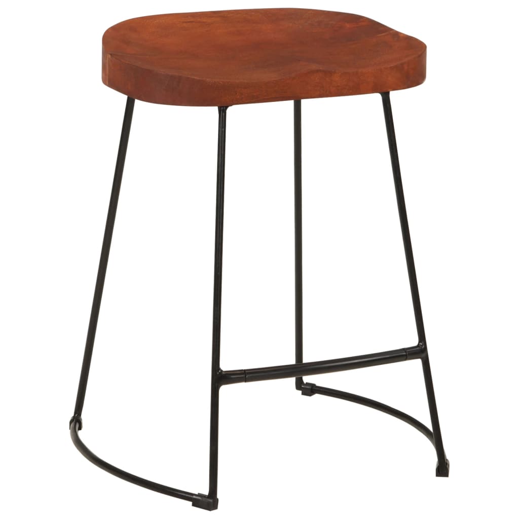 Tabourets de bar Gavin lot de 2 45x38x53cm bois massif manguier - XIOS