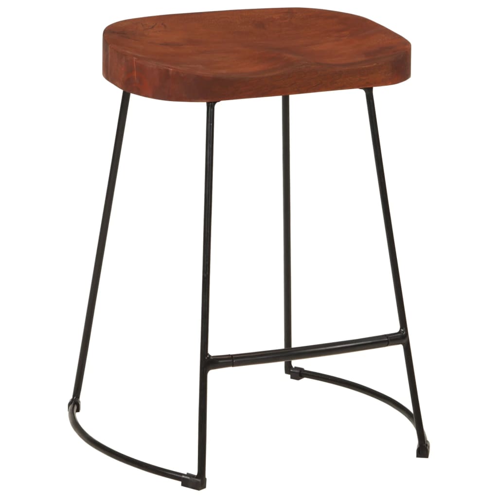 Tabourets de bar Gavin lot de 2 45x38x53cm bois massif manguier - XIOS