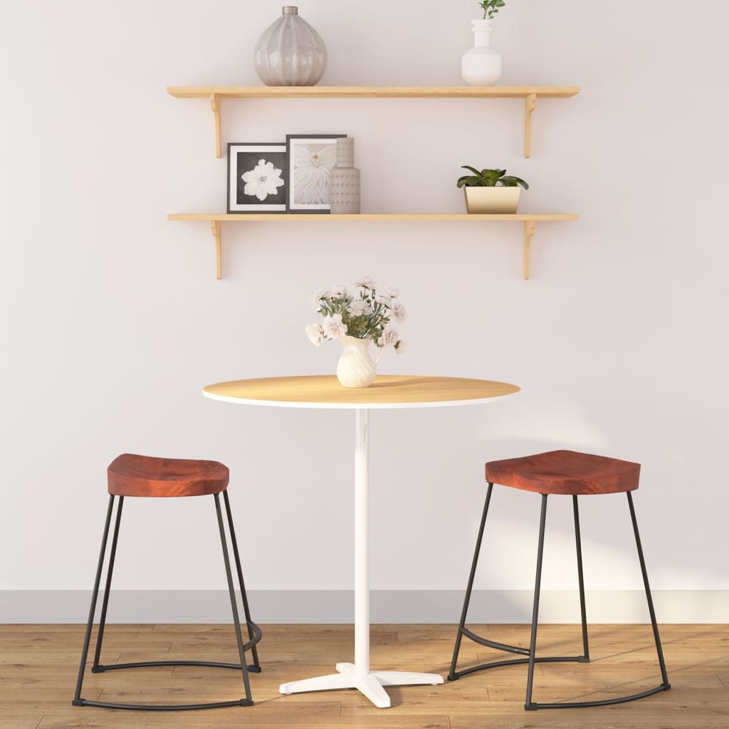Tabourets de bar Gavin lot de 2 45x38x53cm bois massif manguier - XIOS