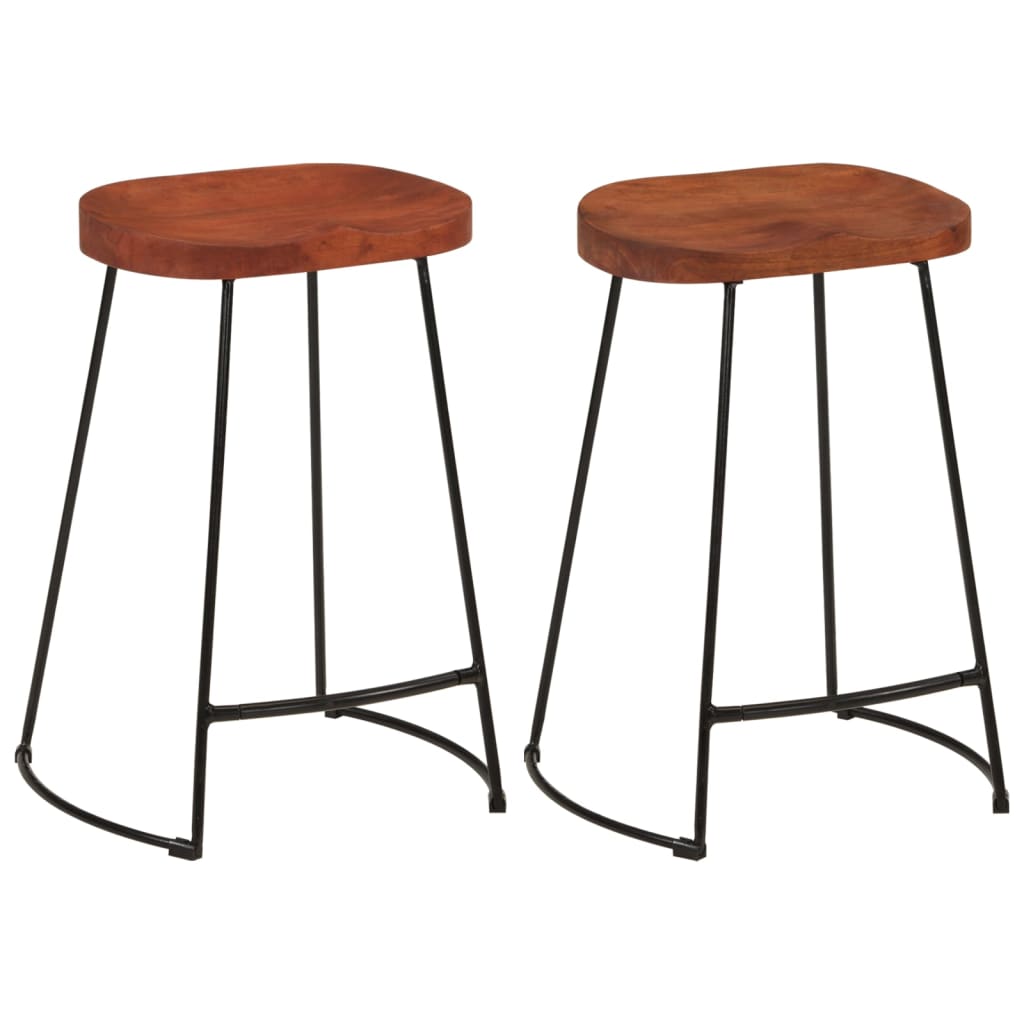 Tabourets de bar Gavin lot de 2 45x40x63cm bois massif manguier - XIOS