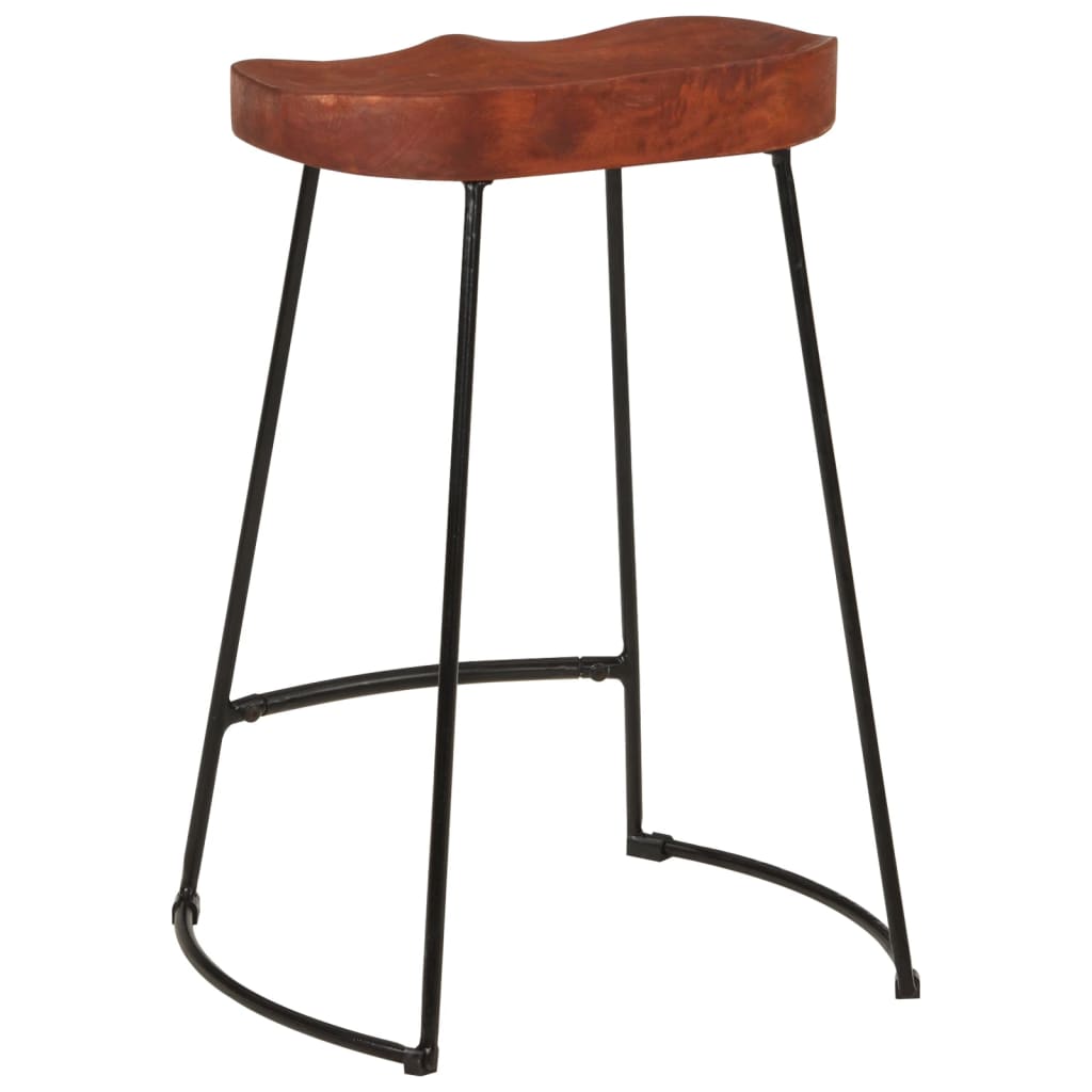 Tabourets de bar Gavin lot de 2 45x40x63cm bois massif manguier - XIOS