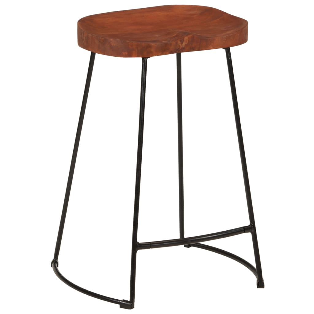 Tabourets de bar Gavin lot de 2 45x40x63cm bois massif manguier - XIOS