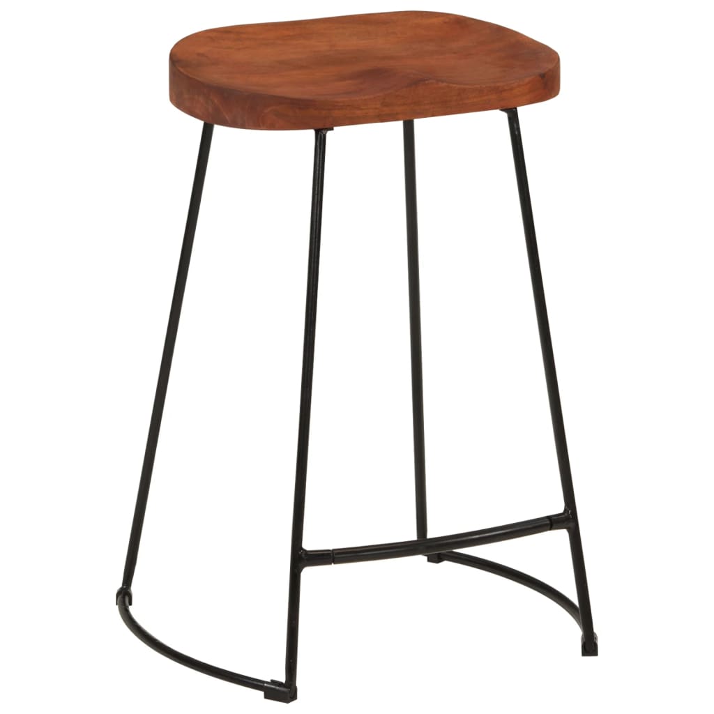 Tabourets de bar Gavin lot de 2 45x40x63cm bois massif manguier - XIOS