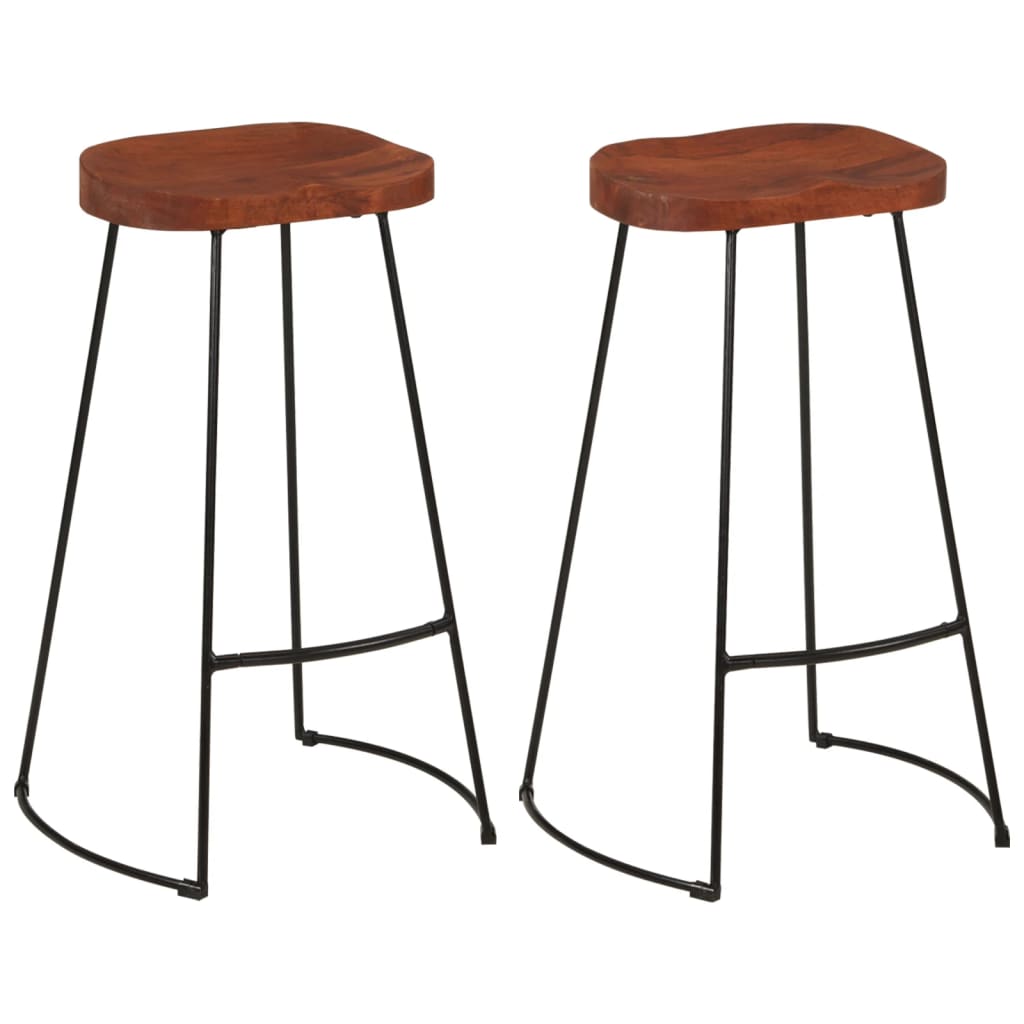 Tabourets de bar Gavin lot de 2 50x40x78cm bois massif manguier - XIOS