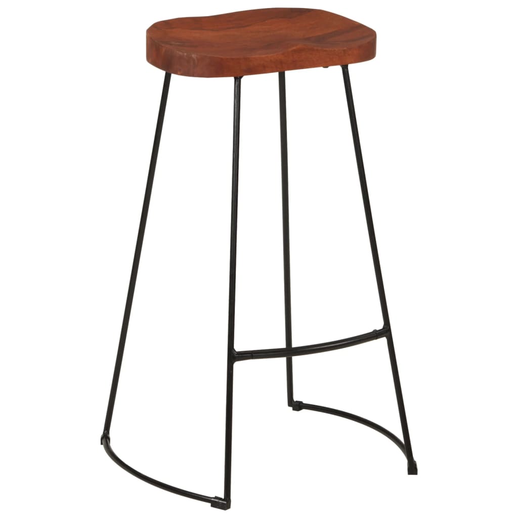 Tabourets de bar Gavin lot de 2 50x40x78cm bois massif manguier - XIOS